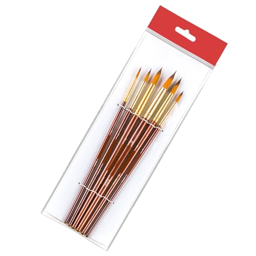 Aquarell-Pinsel, Nylon-Pinsel für Künstler, Anfänger, Acryl, Öl, Aquarell, Gouache, Malerei, Gesicht, Körper, Kunst, professionelle Leinwandpinsel, 6 Stück von DAYnagh