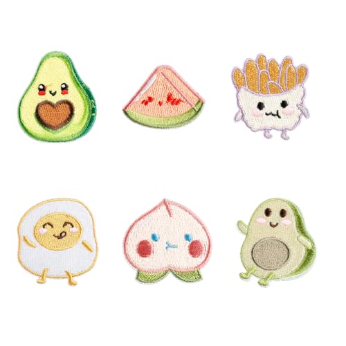 Avocado-Reparaturflicken zum Aufbügeln, bestickt, Pommes Frites zum Aufnähen, dekorative Applikationen für Kleidung, Hüte, 6 Stück Avocado-Reparaturflicken zum Aufbügeln, bestickt, Pommes Frites zum Aufnähen, dekorative Applikationen für Kleidung, Hüte, 6 Stück von DAYnagh