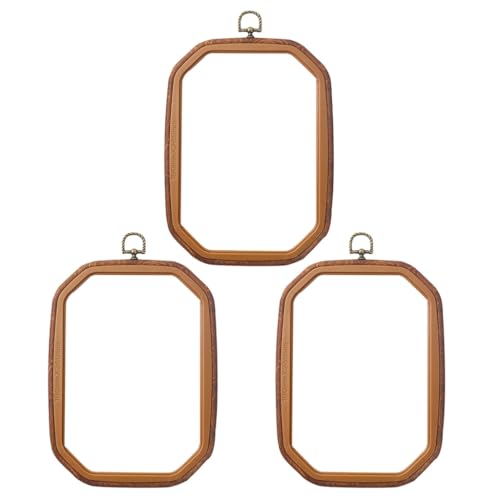 DAYnagh 3 Stück rechteckige Stickrahmen, Stickring aus Holz, Holzimitat, Stickrahmen, Stickrahmen, Stickrahmen, 18 x 26 cm von DAYnagh