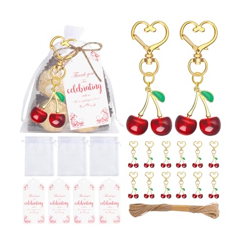 DAYnagh Bright Cherries Schlüsselanhänger, Kunstharz, Party-Souvenirs, Geschenke für Kinder, Familienveranstaltung, Partyzubehör, Reisezubehör, sichere Schlüsselanhänger, Familiengeschenke von DAYnagh