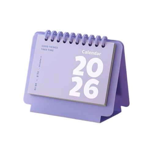 Kleiner Tischkalender 2026, Taschenkalender, monatliche Notizblöcke, tragbarer Planer, Kunststoff-Bindekamm für Terminplanung, kreatives Thema von DAYnagh