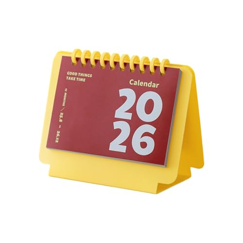 Kleiner Tischkalender 2026, Taschenkalender, monatliche Notizblöcke, tragbarer Planer, Kunststoff-Bindekamm für Terminplanung, kreatives Thema von DAYnagh
