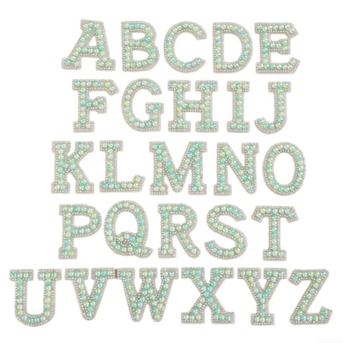 A Z Silberne Strass-Stickerei-Aufnäher für stilvolle Anpassung von Kleidung und Accessoires (E) von DAZZLEEX