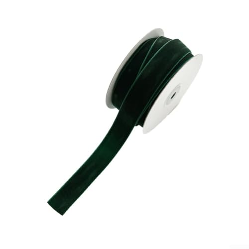 Ästhetisches Samtband, 10 m, perfekt geeignet für verschiedene dekorative Zwecke (2,5 cm tiefgrün) von DAZZLEEX