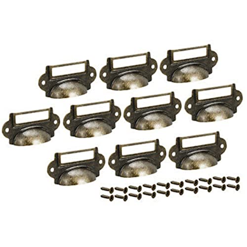 DAZZLEEX 10 Stück Antik-Messing-Schubladen-Etikettenhalter für Schränke, Namenskarten DAZZLEEX 10 Stück Antik-Messing-Schubladen-Etikettenhalter für Schränke, Namenskarten von DAZZLEEX