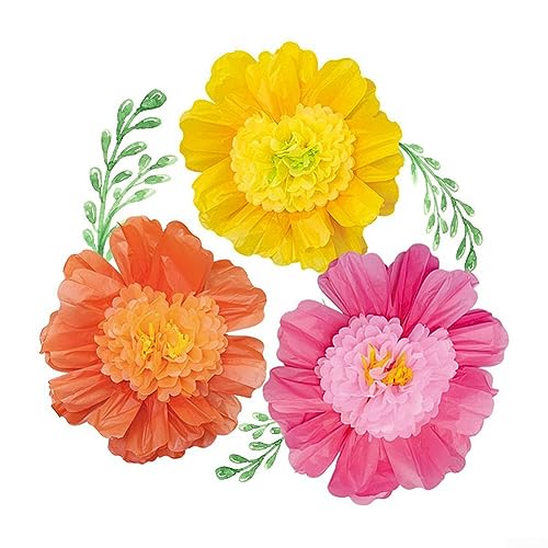 DAZZLEEX 3 Stück 60 cm große Papierblume DIY Blume dreidimensionale Papierblume Seidenpapier Blumen Papier Wand Dekor von DAZZLEEX