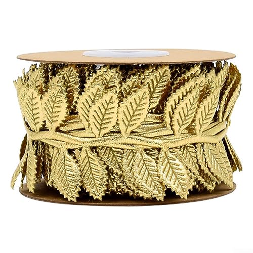 DAZZLEEX Geschenkpapierband, 10 m/Rolle, Gold, Blattsilber, Geschenkpapier, Schleifen, Zuhause, Party, DIY, Blumen, Weihnachtsbänder (Gold) von DAZZLEEX