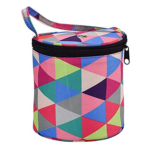 DAZZLEEX Strickwolle Garntasche, Oxford Stoff, Häkel Organizer, Garn Strick Tragetasche bunt,Farbblock-Dreieck von DAZZLEEX