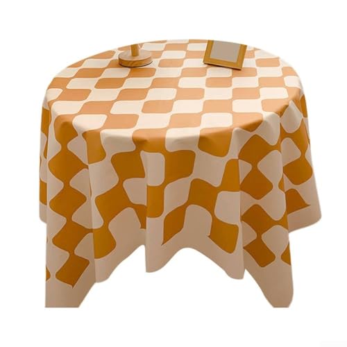DAZZLEEX Tischdecke mit trendigem Wellenmuster, wasserdicht und pflegeleicht für jeden Anlass (Orange) von DAZZLEEX