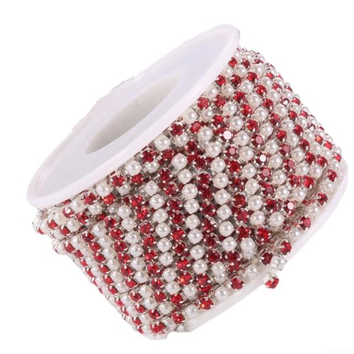 DIY Kristallglas-Strass-Cup-Kette, 10 m, bunte Dekorationskette für Näh- und Bastelprojekte, sichere Kupferkrallen (K) von DAZZLEEX