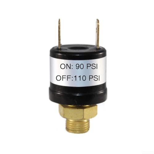 Druckregelventil für Luftkompressor, 0,3 cm NPT, kompatibel mit 12-V- und 24-V-Systemen (90-110SPI) von DAZZLEEX