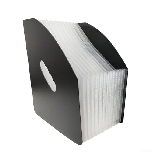 Schlanke Fächermappe für den Schreibtisch, organisieren Sie Ihre A4-Dokumente effizient mit einem System von 13 bunten Taschen (B) von DAZZLEEX
