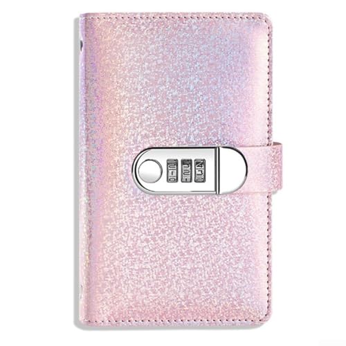 Secure Wallet Storage Binder mit Passwortschutz für organisierte Finanzdokumente aus PU-Leder (Rosa) von DAZZLEEX