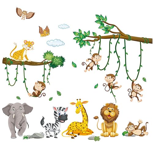 1 Satz Tier-Party-Wandaufkleber, Dschungel-Dekoration-Wandaufkleber, Tier-Party-Wandaufkleber, Cartoon-Wandaufkleber, Kinderzimmer-Wandaufkleber, Kinderzimmer-Hintergrunddekoration 1 Satz Tier-Party-Wandaufkleber, Dschungel-Dekoration-Wandaufkleber, Tier-Party-Wandaufkleber, Cartoon-Wandaufkleber, Kinderzimmer-Wandaufkleber, Kinderzimmer-Hintergrunddekoration von DAZZLUXE