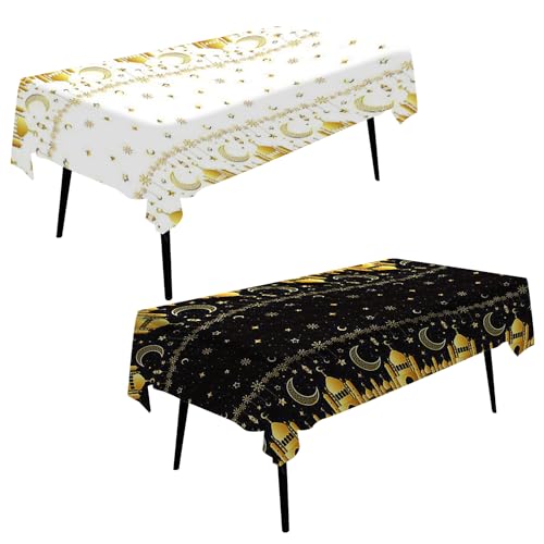2 Stück Mond-Themen-Tischdecke, Ramadan-Tischdecke, Umrah-Mubarak-Dekoration, Eid-Tischdecke, Kirchentischdecke, Krebstischdecke, Ramadan-Tischdekorationstuch 2 Stück Mond-Themen-Tischdecke, Ramadan-Tischdecke, Umrah-Mubarak-Dekoration, Eid-Tischdecke, Kirchentischdecke, Krebstischdecke, Ramadan-Tischdekorationstuch von DAZZLUXE