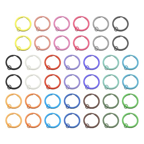 40 Stück Bunte Doppellagige Schlüsselanhänger, Metall-Schlüsselanhänger, Bunte Schlüsselanhänger, 30 Mm Schlüsselanhänger, DIY-Schmuckzubehör, Geeignet Für Heimwerker, Geburtstage, Partys (20 Farben) 40 Stück Bunte Doppellagige Schlüsselanhänger, Metall-Schlüsselanhänger, Bunte Schlüsselanhänger, 30 Mm Schlüsselanhänger, DIY-Schmuckzubehör, Geeignet Für Heimwerker, Geburtstage, Partys (20 Farben) von DAZZLUXE