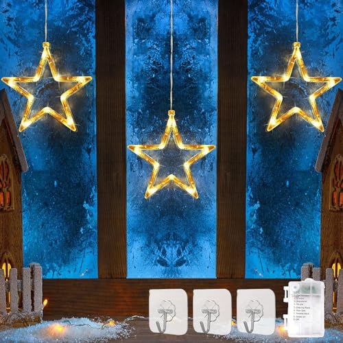 DAZZTIME LED Sterne Weihnachtsbeleuchtung,3er Beleuchtung,Weihnachten Indoor Fenster Licht Dekoration,mit 8 Modi Stecker IP44,für Weihnachten,Hochzeit,Party,Schlafzimmer,Balkon Deko DAZZTIME LED Sterne Weihnachtsbeleuchtung,3er Beleuchtung,Weihnachten Indoor Fenster Licht Dekoration,mit 8 Modi Stecker IP44,für Weihnachten,Hochzeit,Party,Schlafzimmer,Balkon Deko von DAZZTIME