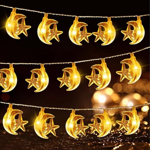 DAZZTIME Led Muslim Ramadan Lichterkette,20 Led Ramadan Deko Lichterkette 3m,Eid Mubarak Dekoration,Stern Mond Lichter,Mit 8 Blinkenden Modi,Ramadan Deko Lampe,Eid Mubarak Dekor Party. DAZZTIME Led Muslim Ramadan Lichterkette,20 Led Ramadan Deko Lichterkette 3m,Eid Mubarak Dekoration,Stern Mond Lichter,Mit 8 Blinkenden Modi,Ramadan Deko Lampe,Eid Mubarak Dekor Party. von DAZZTIME