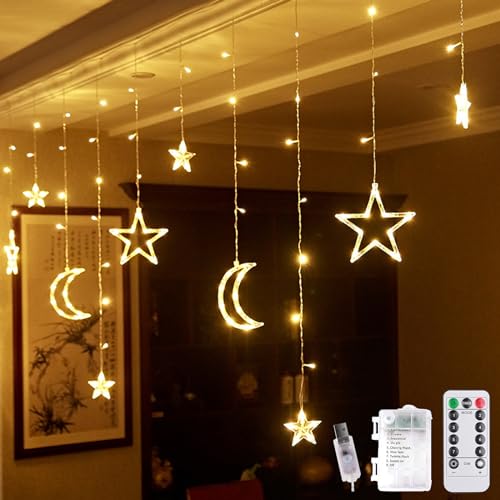 DAZZTIME Ramadan Licht Stern Mond Lichterketten,100 Led Ramadan Dekorative Fee Licht,3.5 M led Muslim Ramadan lichterkette,Mit 8 Blinkenden Modi,Fernbedienung,für Ramadan,Party,Fenster. DAZZTIME Ramadan Licht Stern Mond Lichterketten,100 Led Ramadan Dekorative Fee Licht,3.5 M led Muslim Ramadan lichterkette,Mit 8 Blinkenden Modi,Fernbedienung,für Ramadan,Party,Fenster. von DAZZTIME