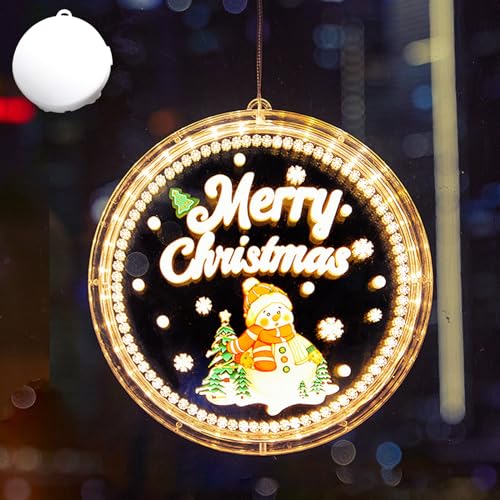 DAZZTIME Weihnachten Dekorative Fenster Licht,LEDs Weihnachtsbeleuchtung Fenster mit Saugnapf,Schneemann Santa Claus Fenster Lichter,für Zimmer Garten Balkon Weihnachten Innen Deko von DAZZTIME