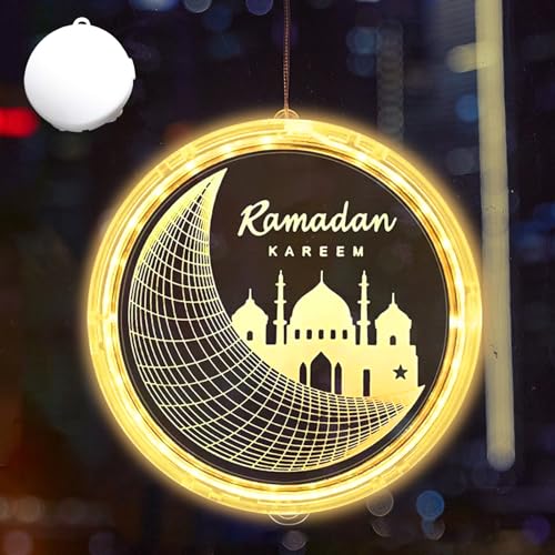 Led Muslim Ramadan Lichterkette,9.4in Eid Ramadan Dekorative Fee Licht,Ramadan Hängende Lichter mit Saugnapfhaken,Eid Ramadan Dekoration Fee Licht,für Ramadan,Party,Fenster,Schlafzimmer von DAZZTIME