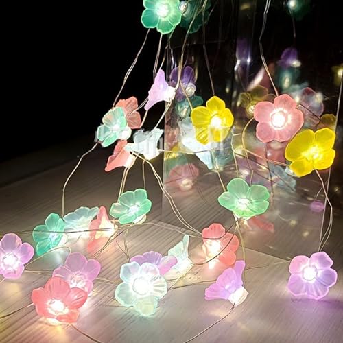 Lichterkette Kirschblüten Deko,40 Led Kirschblüten-Lichterkette 4 m,Led Lichterkette Kirschblüten Innen,Kirschblüten Lichterkette,Cherry Blossom Lichterkette Rosa,für Hochzeit,Party Deko. von DAZZTIME