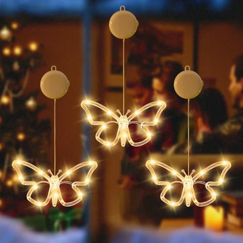 Osterdeko Led Fenster Licht,3 Stück Lichterkette Schmetterling,Led Fensterlicht Saugnapf,Schmetterling Lichterkette,Lichterkette Frühling, Frühlingsdeko Fenster,für Draußen Innen Fenster Deko Osterdeko Led Fenster Licht,3 Stück Lichterkette Schmetterling,Led Fensterlicht Saugnapf,Schmetterling Lichterkette,Lichterkette Frühling, Frühlingsdeko Fenster,für Draußen Innen Fenster Deko von DAZZTIME