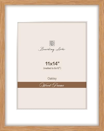 Boarding Massivholz-Bilderrahmen mit Passepartout, 19 x 24 cm, für Fotos ohne Passepartout, natürliche Eiche, Holz-Bilderrahmen für Wandkunst, Fotos und Drucke mit gehärtetem Glas, 1 Stück (Eiche, 28 von DB BOARDING