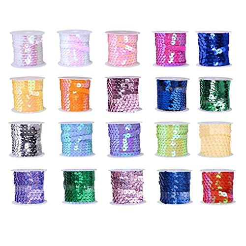 DBAILY 5Yards ×20 Rollen Pailletten Bänder Paillettenband Flache Glitzerband Borten Pailettenbänder Paillettenborte Für Diy Handwerk Nähen Schmuck Machen Basteln Kleid Dekorieren DBAILY 5Yards ×20 Rollen Pailletten Bänder Paillettenband Flache Glitzerband Borten Pailettenbänder Paillettenborte Für Diy Handwerk Nähen Schmuck Machen Basteln Kleid Dekorieren von DBAILY
