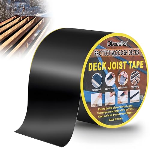 DBREAKS Deck Balkenband, 100mm x 15m Dach Reparaturband, Butylband Wasserdichtes Butyl Klebeband, Bitumenband Selbstklebend, Butyl Dichtband, Balkenband für Deck Dachabdichtung von DBREAKS
