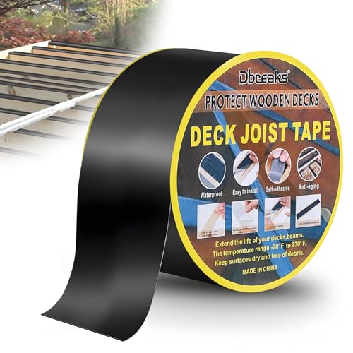 DBREAKS Deck Balkenband, Dach Reparaturband, Butylband Wasserdichtes Butyl Klebeband, Bitumenband Selbstklebend, Butyl Dichtband, Balkenband für Deck Dachabdichtung (5cm x 15m) von DBREAKS