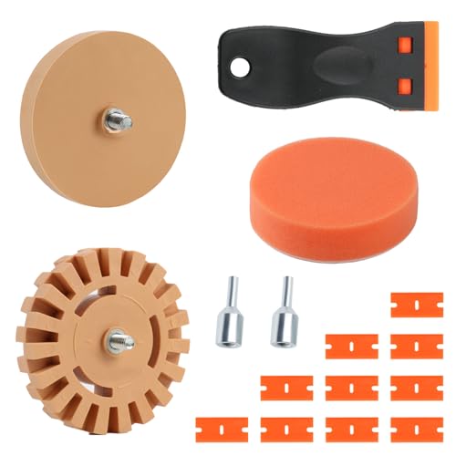 14 Stück Folienradierer mit Adapter Set, Radierer Gummi Aufkleber Entferner, Radiergummi für Auto Aufkleber, Radiergummirad Abziehbildentferner, Radierscheibe Klebereste für Entfernen Folien Klebstoff 14 Stück Folienradierer mit Adapter Set, Radierer Gummi Aufkleber Entferner, Radiergummi für Auto Aufkleber, Radiergummirad Abziehbildentferner, Radierscheibe Klebereste für Entfernen Folien Klebstoff von DBTW