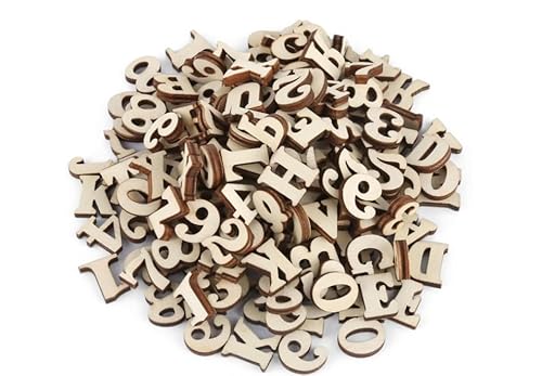 204 Stück Holz A-Z Buchstaben - Holzbuchstaben und Holzzahlen, Holzbuchstaben zum Basteln, Unbearbeitete Holz Buchstaben, Zahlen DIY Dekoationen, Naturholz Zahlen 0-9 für Dekoration Frühes Lernen 204 Stück Holz A-Z Buchstaben - Holzbuchstaben und Holzzahlen, Holzbuchstaben zum Basteln, Unbearbeitete Holz Buchstaben, Zahlen DIY Dekoationen, Naturholz Zahlen 0-9 für Dekoration Frühes Lernen von DBTW