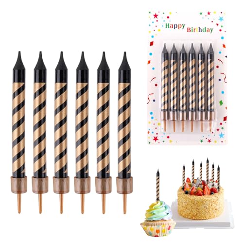 36 Stück Kerzen Geburtstag Schwarzes Gold, 9cm Große Skinny Geburtstagskerzen, Dünne Lange Geburtstagskerzen, Kuchenkerzen mit Halter, Dekoration Cupcake Kerzen für Hochzeiten Weihnachten Party 36 Stück Kerzen Geburtstag Schwarzes Gold, 9cm Große Skinny Geburtstagskerzen, Dünne Lange Geburtstagskerzen, Kuchenkerzen mit Halter, Dekoration Cupcake Kerzen für Hochzeiten Weihnachten Party von DBTW
