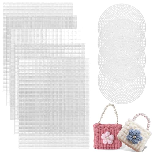 9Stks Kunststoffnetz Leinwand Set, 30x20cm Kunststoff Bastelnetz, Ø11.5cm Flexibles Kreuzstich Netz, Weißes Häkeln Kunststoffgitter, Handarbeiten Plastikgitter für Häkelprojekte DIY 9Stks Kunststoffnetz Leinwand Set, 30x20cm Kunststoff Bastelnetz, Ø11.5cm Flexibles Kreuzstich Netz, Weißes Häkeln Kunststoffgitter, Handarbeiten Plastikgitter für Häkelprojekte DIY von DBTW