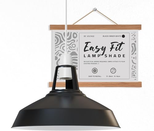 DC VOLTAGE Moderne Retro-Lampenschirme aus Metall, Deckenlampenschirme, einfach zu montierende Lampenschirme, für Vintage-Industrie-Pendelleuchten, Schlafzimmer, Küche, antiker Lampenschirm (Schwarz) DC VOLTAGE Moderne Retro-Lampenschirme aus Metall, Deckenlampenschirme, einfach zu montierende Lampenschirme, für Vintage-Industrie-Pendelleuchten, Schlafzimmer, Küche, antiker Lampenschirm (Schwarz) von DC VOLTAGE