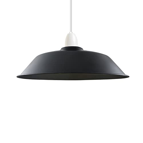 DC Voltage Lampenschirm für industrielle Hängelampe, Metall, 36 cm, einfache Montage, für Küche, Schlafzimmer (kostenlose Reduzierplatte) von DC VOLTAGE