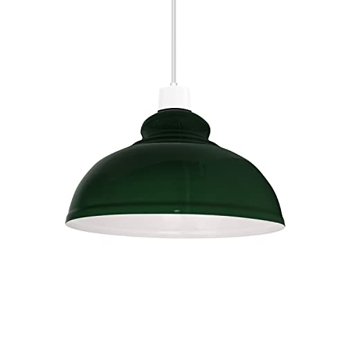 DCVoltage Industrielle Deckenpendelleuchte im Retro-Stil mit kurvigen, kuppelförmigen Metall-Lampenschirmen. Einfach zu montieren (Grün) von DC VOLTAGE