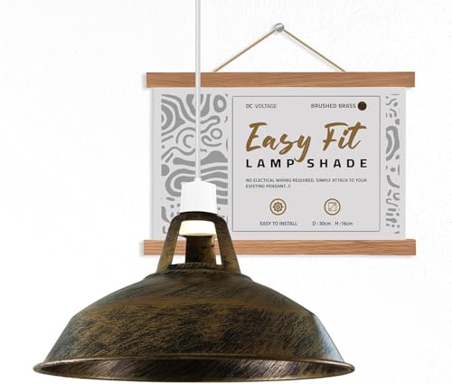 Moderne Retro-Lampenschirme aus Metall, Deckenlampenschirme, einfach zu montierende Lampenschirme, für Vintage-Industrie-Pendelleuchten, Schlafzimmer, Küche, antiker Lampenschirm (Gebürstetes Messing) Moderne Retro-Lampenschirme aus Metall, Deckenlampenschirme, einfach zu montierende Lampenschirme, für Vintage-Industrie-Pendelleuchten, Schlafzimmer, Küche, antiker Lampenschirm (Gebürstetes Messing) von DC VOLTAGE