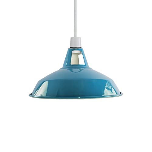 Moderne Retro-Lampenschirme aus Metall, einfache Montage-Lampenschirme, für industrielle Hängeleuchten, Schlafzimmer, Küche, Badezimmer, antiker Lampenschirm (Blau) von DC VOLTAGE