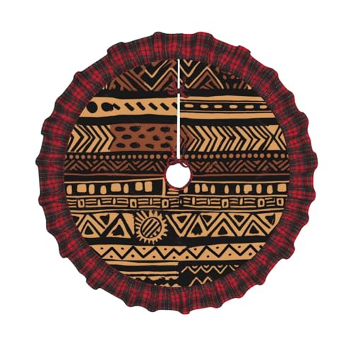 Afrikanischer Schlammstoff, Tribal 1 bedruckter Weihnachtsbaumrock, 121,9 cm, Weihnachtsbaum-Abdeckung, Matte, Dekoration, Bauernhaus, Baumröcke mit rotem Karomuster, Dekoration für Zuhause, Party Afrikanischer Schlammstoff, Tribal 1 bedruckter Weihnachtsbaumrock, 121,9 cm, Weihnachtsbaum-Abdeckung, Matte, Dekoration, Bauernhaus, Baumröcke mit rotem Karomuster, Dekoration für Zuhause, Party von DCARSETCV