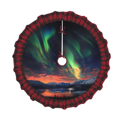 Aurora bedruckter Weihnachtsbaumrock, 121,9 cm, Weihnachtsbaum-Abdeckung, Matte, Dekoration, Bauernhaus-Baumröcke mit roten Karo-Dekorationen für Zuhause, Party, Urlaub, Dekoration Aurora bedruckter Weihnachtsbaumrock, 121,9 cm, Weihnachtsbaum-Abdeckung, Matte, Dekoration, Bauernhaus-Baumröcke mit roten Karo-Dekorationen für Zuhause, Party, Urlaub, Dekoration von DCARSETCV