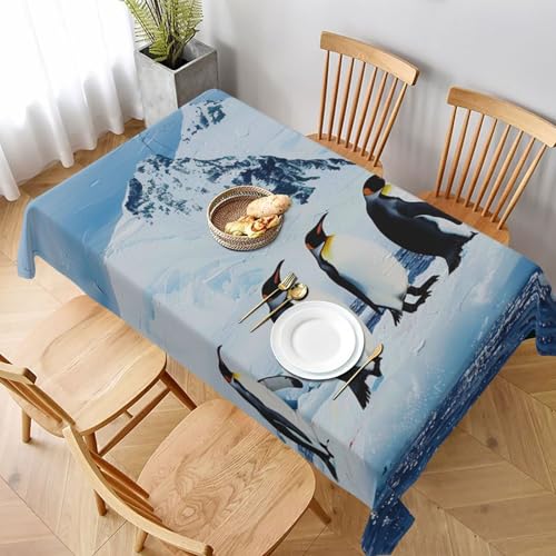 Bedruckte rechteckige Tischdecke, Motiv: Pinguine auf dem Eisberg, 228 x 152 cm, waschbare Tischdecke für Küche, Esszimmer, Dekoration, Hochzeitsfeiern Bedruckte rechteckige Tischdecke, Motiv: Pinguine auf dem Eisberg, 228 x 152 cm, waschbare Tischdecke für Küche, Esszimmer, Dekoration, Hochzeitsfeiern von DCARSETCV
