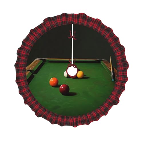 Billard bedruckter Weihnachtsbaumrock, 121,9 cm, Weihnachtsbaum-Abdeckung, Matte, Dekoration, Bauernhaus-Baumröcke mit roten Karo-Dekorationen für Zuhause, Party, Urlaub, Dekoration Billard bedruckter Weihnachtsbaumrock, 121,9 cm, Weihnachtsbaum-Abdeckung, Matte, Dekoration, Bauernhaus-Baumröcke mit roten Karo-Dekorationen für Zuhause, Party, Urlaub, Dekoration von DCARSETCV