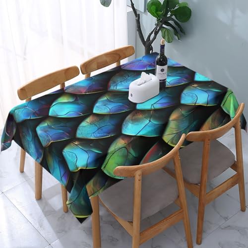 DCARSETCV 3D-Tischdecke mit magischem Drachenschuppen-Muster, bedruckt, rechteckig, 183 x 137 cm, Stoff-Tischdecke, waschbar, Tischdecke für Küche, Esszimmer, Dekoration, Hochzeitsfeiern DCARSETCV 3D-Tischdecke mit magischem Drachenschuppen-Muster, bedruckt, rechteckig, 183 x 137 cm, Stoff-Tischdecke, waschbar, Tischdecke für Küche, Esszimmer, Dekoration, Hochzeitsfeiern von DCARSETCV