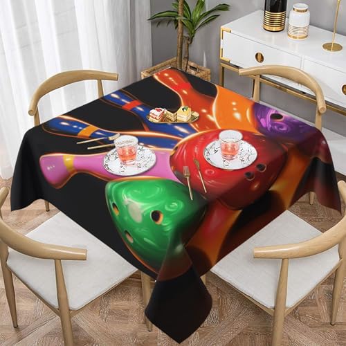 DCARSETCV Bedruckte quadratische Tischdecke mit Bowlingkugeln, 152,4 x 152,4 cm, Stoff-Tischdecke, waschbar, Tischdecke für Küche, Esszimmer, Dekoration, Hochzeitsfeiern DCARSETCV Bedruckte quadratische Tischdecke mit Bowlingkugeln, 152,4 x 152,4 cm, Stoff-Tischdecke, waschbar, Tischdecke für Küche, Esszimmer, Dekoration, Hochzeitsfeiern von DCARSETCV