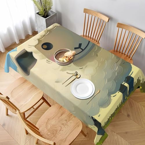 DCARSETCV Bedruckte rechteckige Tischdecke, Schaf, 228 x 152 cm, waschbar, Tischdecke für Küche, Esszimmer, Hochzeit, Partys DCARSETCV Bedruckte rechteckige Tischdecke, Schaf, 228 x 152 cm, waschbar, Tischdecke für Küche, Esszimmer, Hochzeit, Partys von DCARSETCV