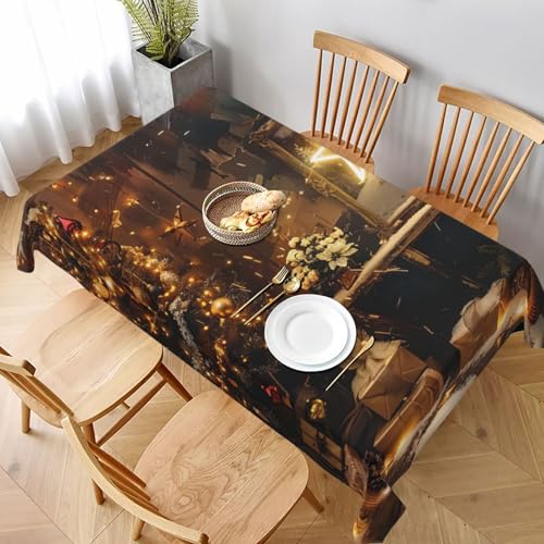 DCARSETCV Bedruckte rechteckige Tischdecke mit Aufschrift "Merry Christmas and Happy New Year", 228 x 152 cm, Stofftischdecke, waschbar, Tischdecke für Küche, Esszimmer, Dekoration, Hochzeitsfeiern DCARSETCV Bedruckte rechteckige Tischdecke mit Aufschrift "Merry Christmas and Happy New Year", 228 x 152 cm, Stofftischdecke, waschbar, Tischdecke für Küche, Esszimmer, Dekoration, Hochzeitsfeiern von DCARSETCV