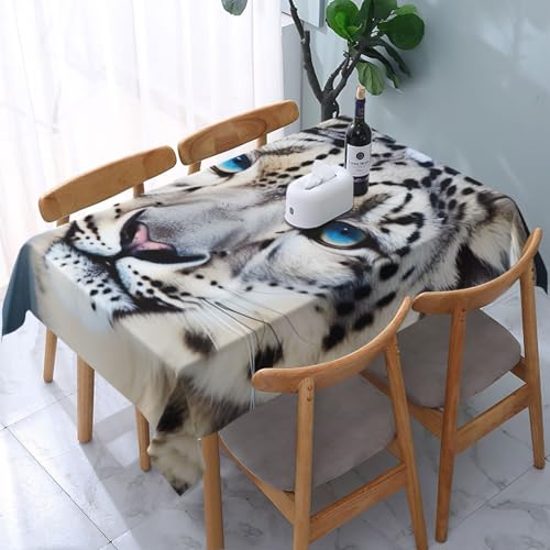 DCARSETCV Blauäugiger Schneeleopard-Druck, rechteckige Tischdecke, 183 x 137 cm, Stoff-Tischdecke, waschbar, Tischdecke für Küche, Esszimmer, Dekoration, Hochzeitsfeiern DCARSETCV Blauäugiger Schneeleopard-Druck, rechteckige Tischdecke, 183 x 137 cm, Stoff-Tischdecke, waschbar, Tischdecke für Küche, Esszimmer, Dekoration, Hochzeitsfeiern von DCARSETCV