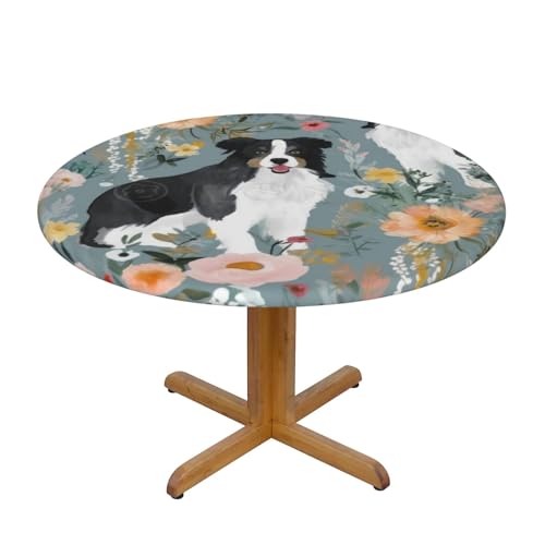 DCARSETCV Border Collie Tischdecke, bedruckt, rund, mittelgroß, Stoff, waschbar, Tischdecke mit elastischem Rand, für Küche, Esszimmer, Hochzeit, Partys DCARSETCV Border Collie Tischdecke, bedruckt, rund, mittelgroß, Stoff, waschbar, Tischdecke mit elastischem Rand, für Küche, Esszimmer, Hochzeit, Partys von DCARSETCV